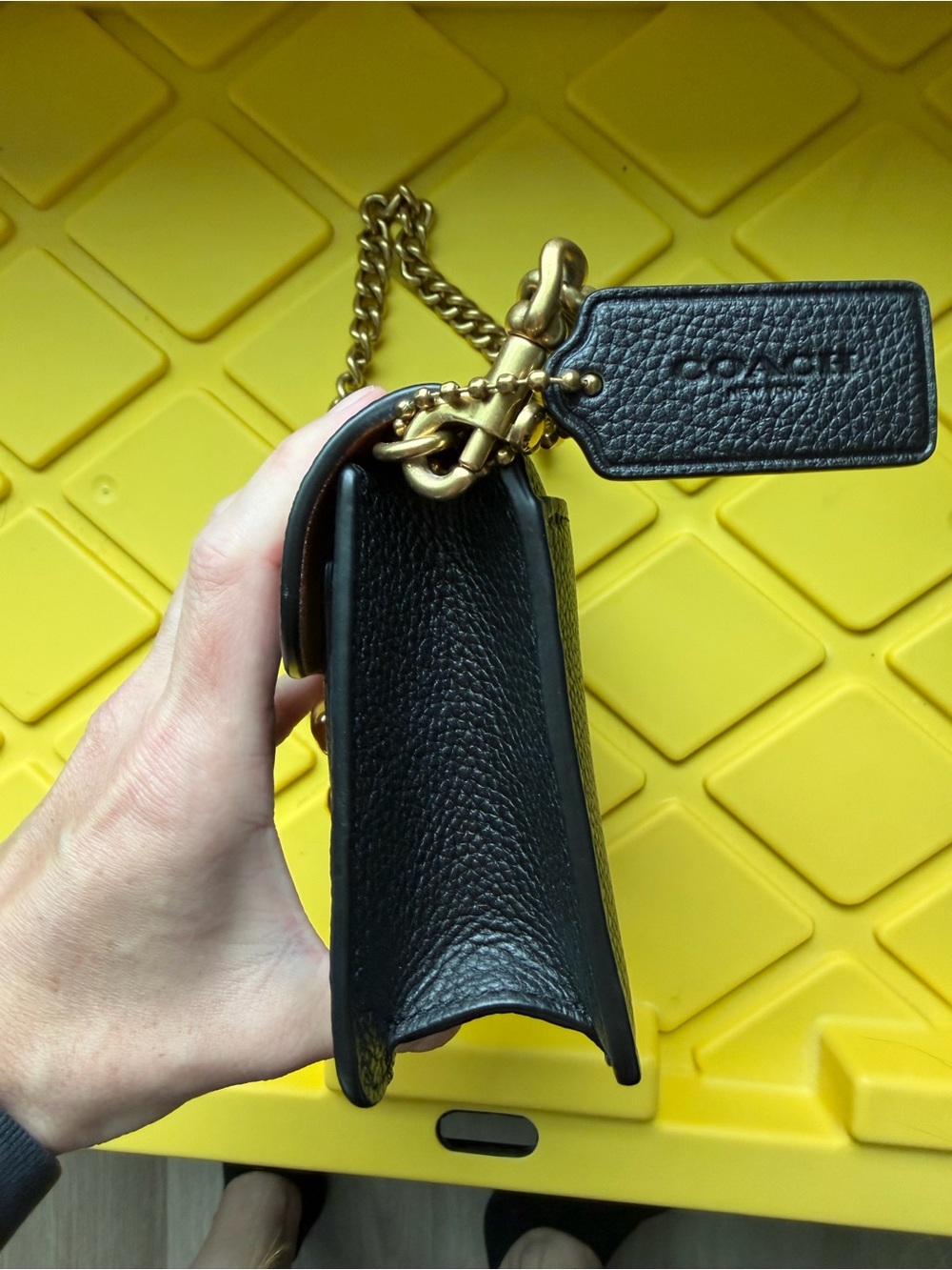 Coach Tabby Mini Black Pebbled Leather Shoulder Bag with Gold Hardware - Picture 2 of 6